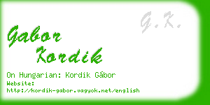 gabor kordik business card
